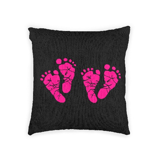 Twin Baby Feet - Pregnancy - Maternity - Mom to be Woven Pillows