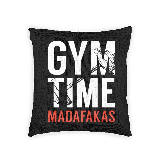 Gym Time Madafakas Woven Pillows
