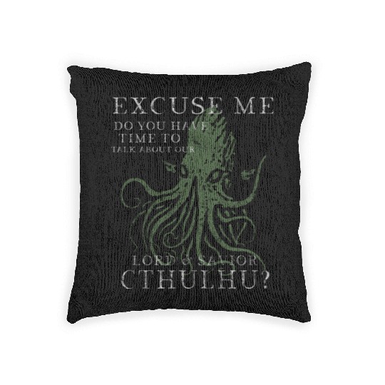 Lord & Savior Cthulhu Funny Lovecraft Vintage Woven Pillows
