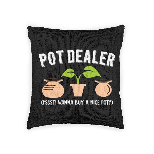 Pot Dealer Wordplay Drugs Hemp Pottery Weed Pots Woven Pillows