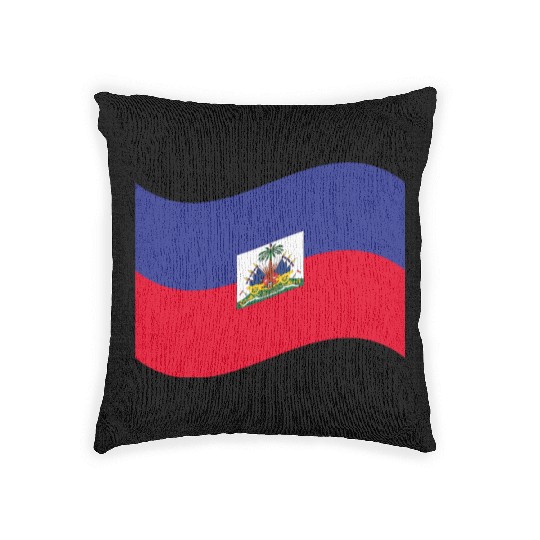 flag haiti Woven Pillows