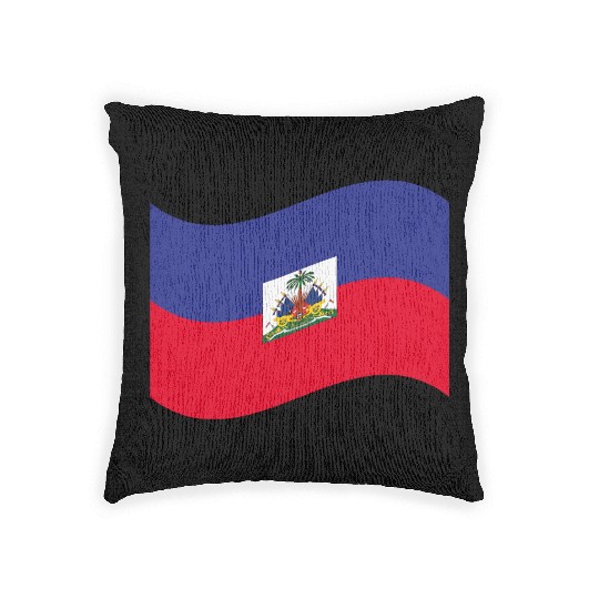 flag haiti Woven Pillows