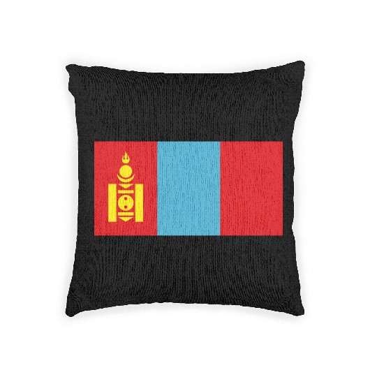 flag mongolia Woven Pillows