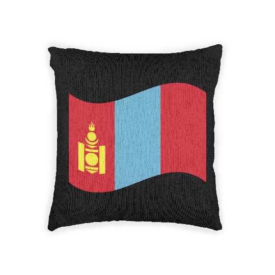 flag mongolia Woven Pillows