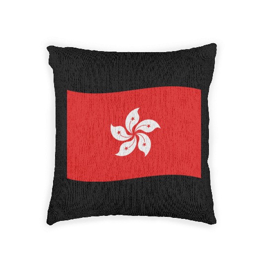 flag hong kong Woven Pillows