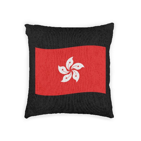 flag hong kong Woven Pillows