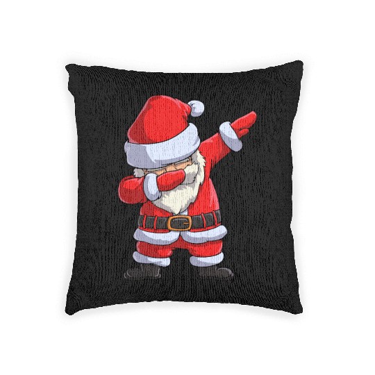 Dabbing santa claus Woven Pillows