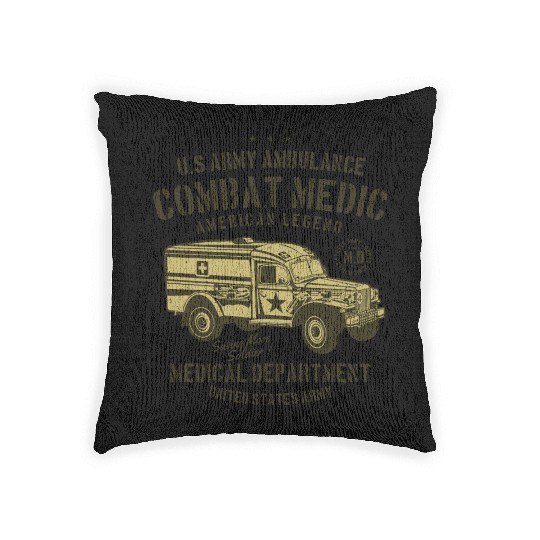 US army ambulance Woven Pillows