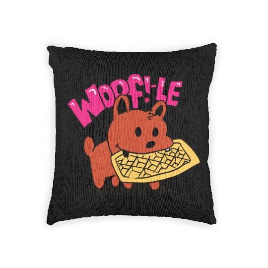 waffle dog Woven Pillows