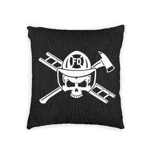 Firefighter Crossbones Woven Pillows