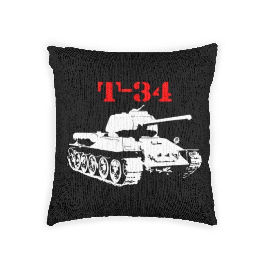 T 34 Soviet Russin World War II Tank Woven Pillows