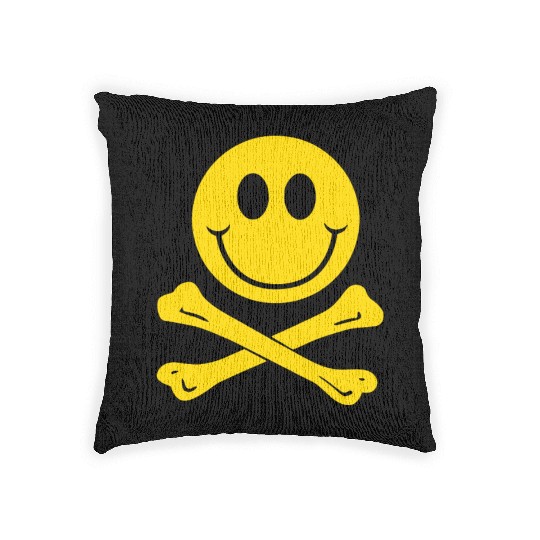 Smiley Pirate Skull and Crossbones Woven Pillows