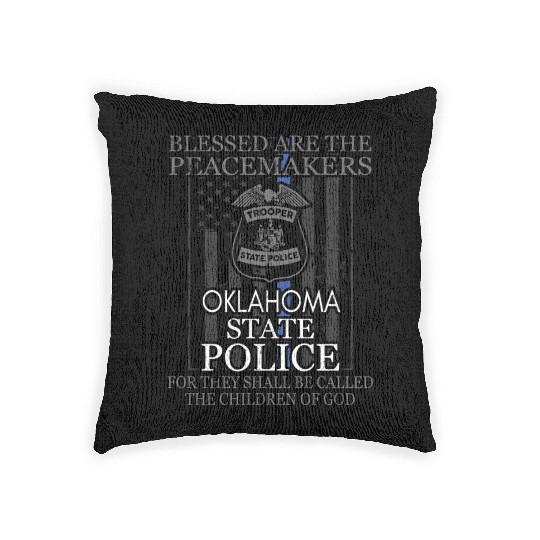 Oklahoma Highway Patrol Saint Michael Police Prayer Woven Pillows