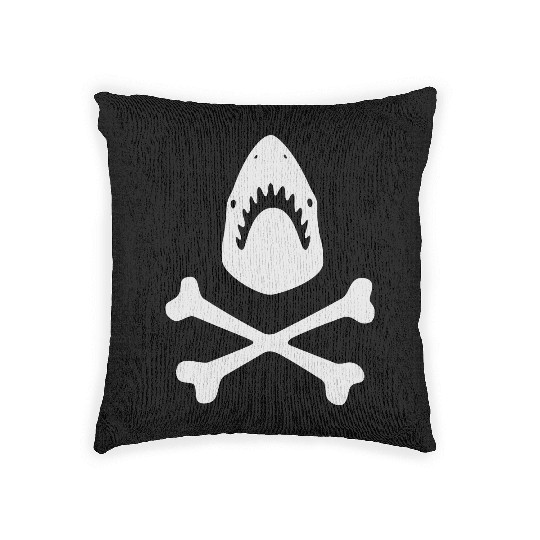 Shark crossbones Woven Pillows