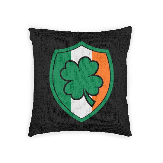 Ireland Flag - Irish - Ire -St Patricks day-Clover Woven Pillows