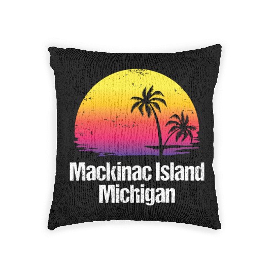Summer Vacation Mackinac Island Woven Pillows