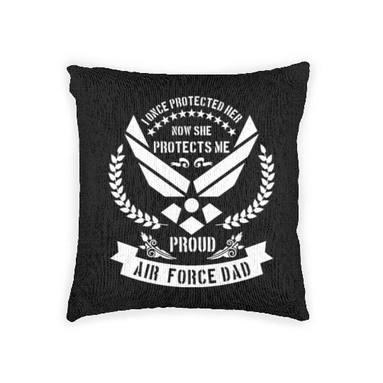 Proud Air Force Dad - USA military Woven Pillows