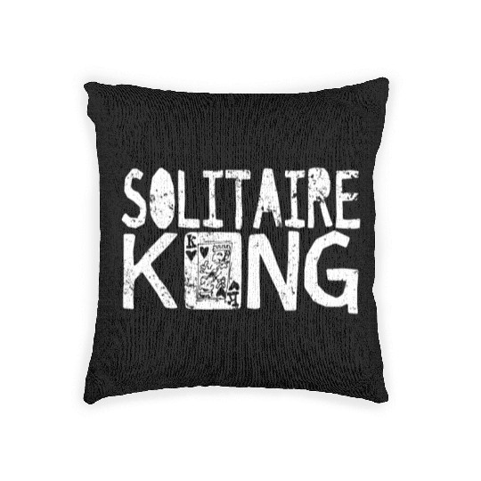 Solitaire King Card Games Fun Woven Pillows