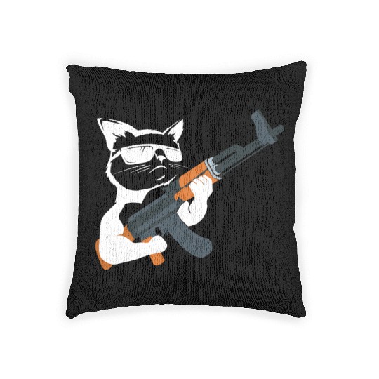 Gunning for Kitties funny Cat Gift Woven Pillows Woven Pillows