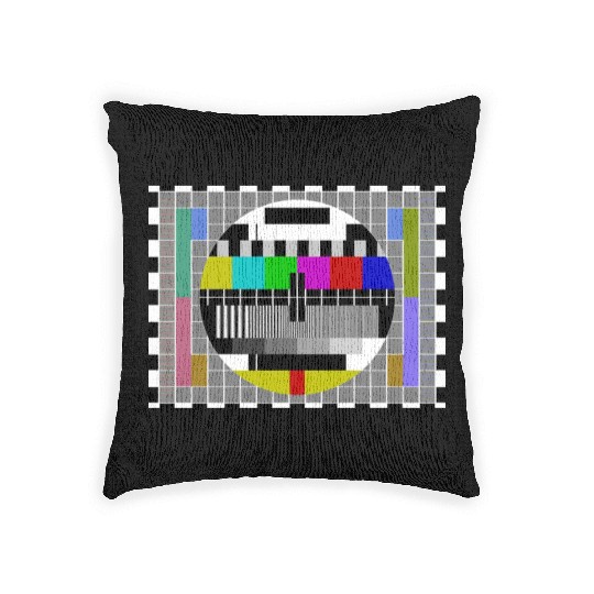TV Video Test Pattern Screen Woven Pillows