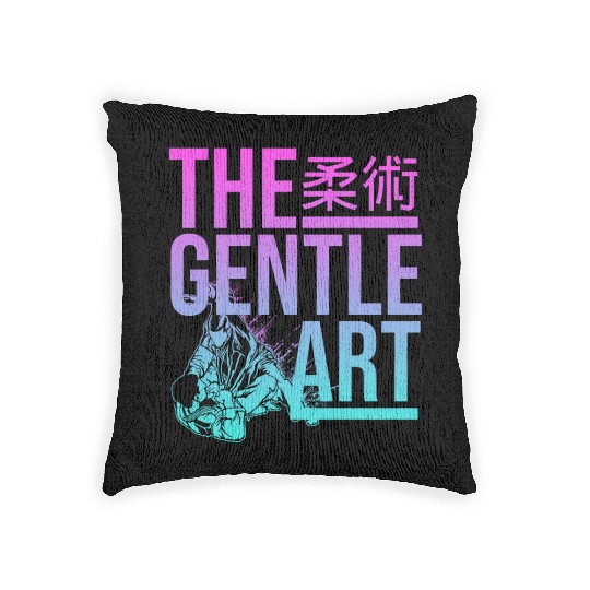 Jiu Jitsu - The Gentle Art - Japanese Vaporwave Woven Pillows