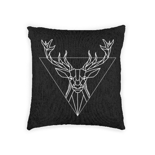 Polygone Deer polygonart lowpoly Unisex Woven Pillows