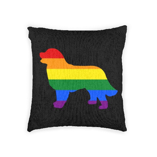 Gay Pride Dog Bernese Mountain Dog Gay Pride Dog Apparel Woven Pillows