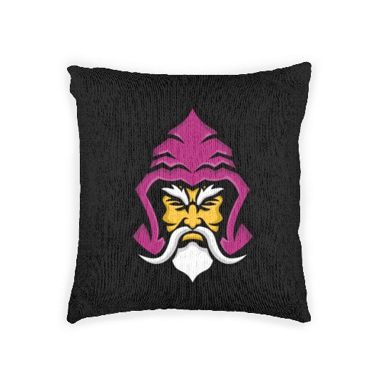 Wizard Head Front Mascot Woven Pillows