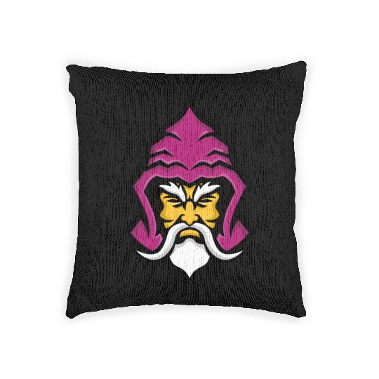 Wizard Head Front Mascot Woven Pillows