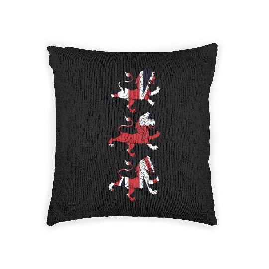 Union Jack Three Lions United Kingdom Great Flag Woven Pillows