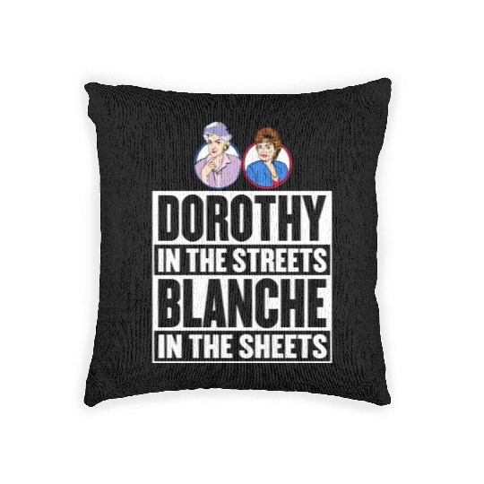 Dorothy in the street blanche in the sheet Woven Pillows
