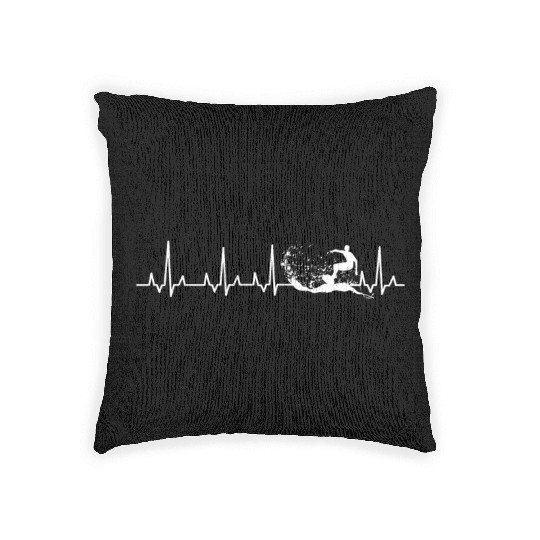 Surfing - Surfing heartbeat awesome Woven Pillows