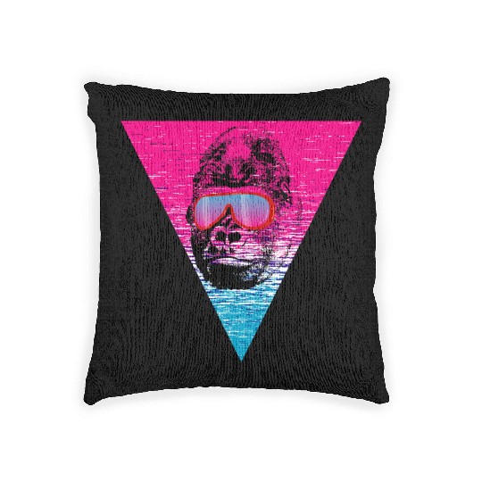 Cool Monkey Ape Gorilla sunglasses gift idea Woven Pillows