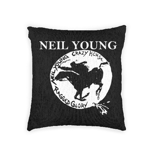 Neil Young Crazy Horse Unisex Retro Rock Horse Woven Pillows