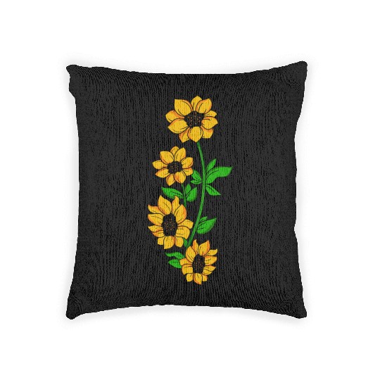 sunflower flowers bunch bloom gift idea Woven Pillows