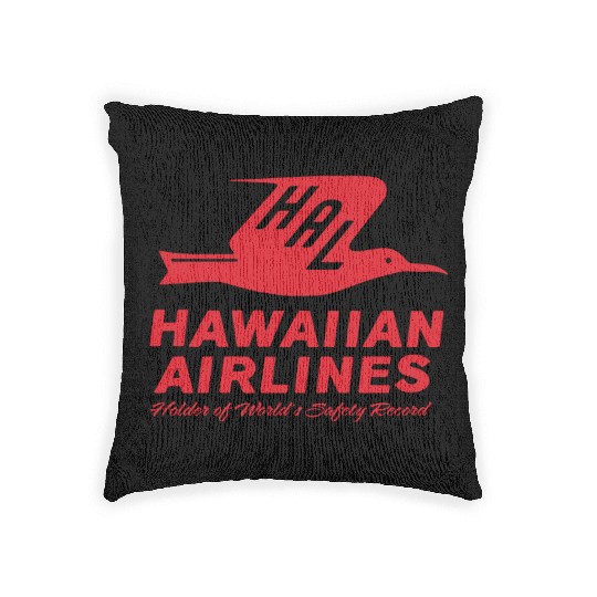Retro Vintage Hawaiian Airlines BOAC TWA ha Woven Pillows