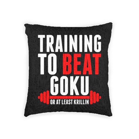 Training To Beat Goku Woven Pillows