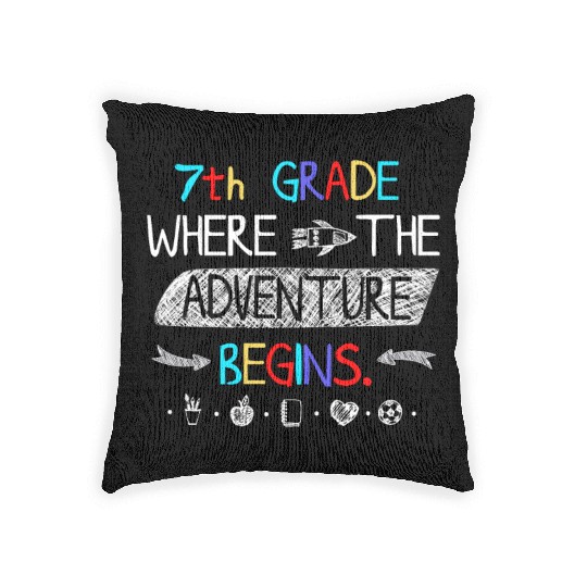 7th Grade Where the Adventure Begins Woven Pillows