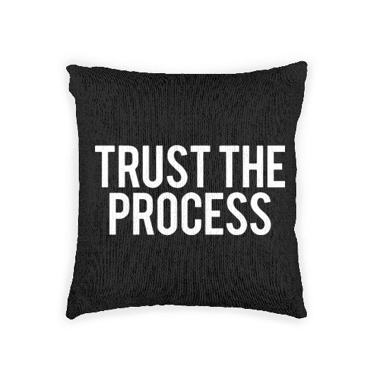 trust the process gym Woven Pillows