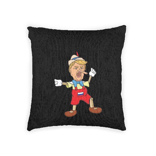 Trump Lying Pinocchio Woven Pillows