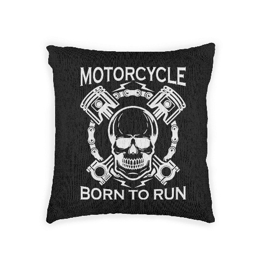 Born To Run Motorcycle Woven Pillows