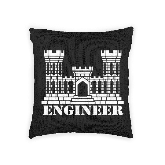 US Army Engineer Branch Insignia Castle Veteran Gr Woven Pillows