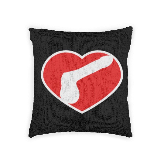 logo i love heart gay gay cock lover penis big man Woven Pillows