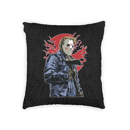 Serial Killer in Town Woven Pillows