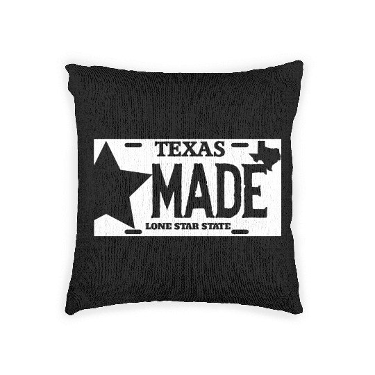 Texas - texas made lone star license plate Woven Pillows