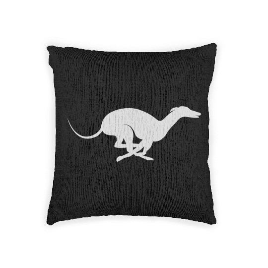 Light Grey Running Greyhound X Racer Track Dog Woven Pillows