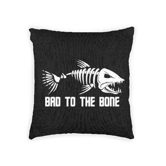 Bad To The Bone Fish Woven Pillows