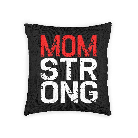 MOM STRONG WOMEN RACERBACK Woven Pillows CROSSFIT FLEX