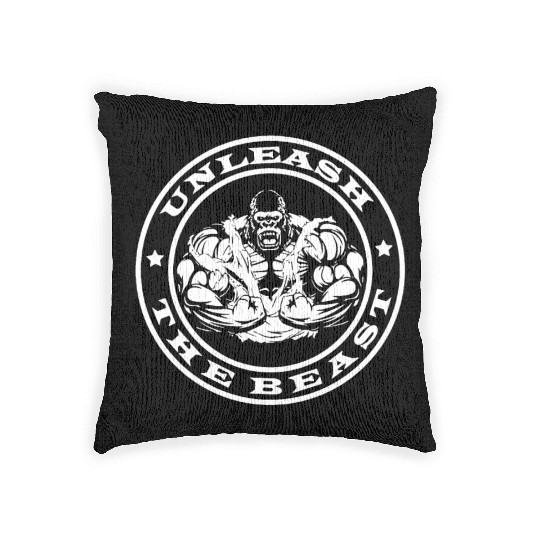 Unleash the Beast Gorilla Ape Bodybuilding Gym Top Woven Pillows