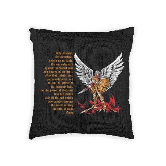 Saint Michael Woven Pillows for men prayer catholic church